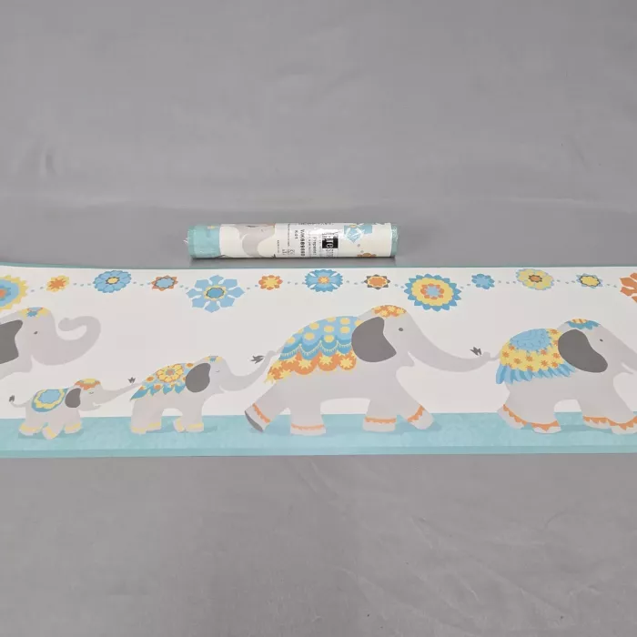 Sure Strip Elephant Parade Multicolor Wallpaper Border New Sealed Prepasted - Main