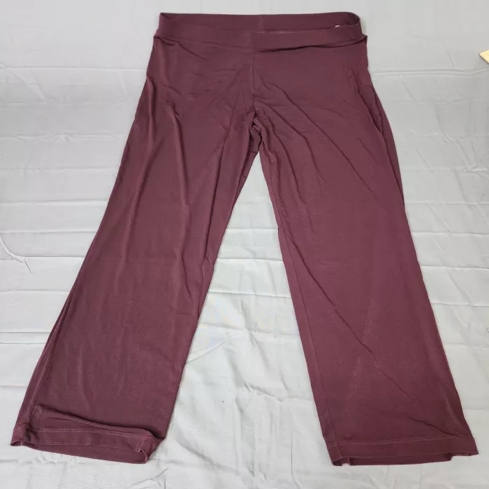 Susan Graver Essentials Plus 2X Red Wide Leg Pull On Pants Stretch High Rise - Front