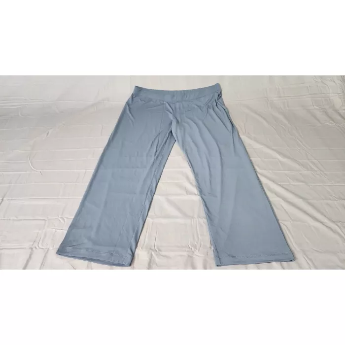 Susan Graver Essentials Women's 2X Plus Graphite Wide Leg Pull On Pants Stretch - Front