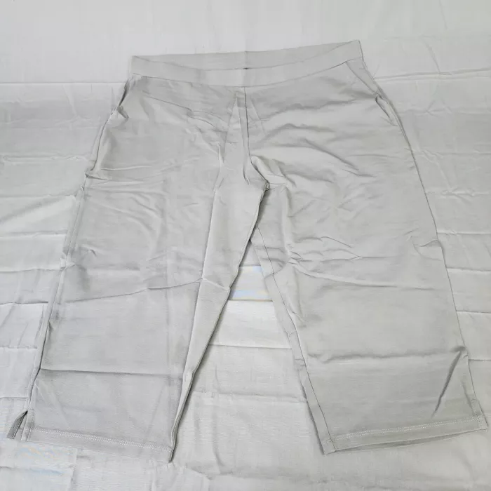 Susan Graver Weekend Pants Women's 2X Light Gray Pull On Stretch High Rise - Front