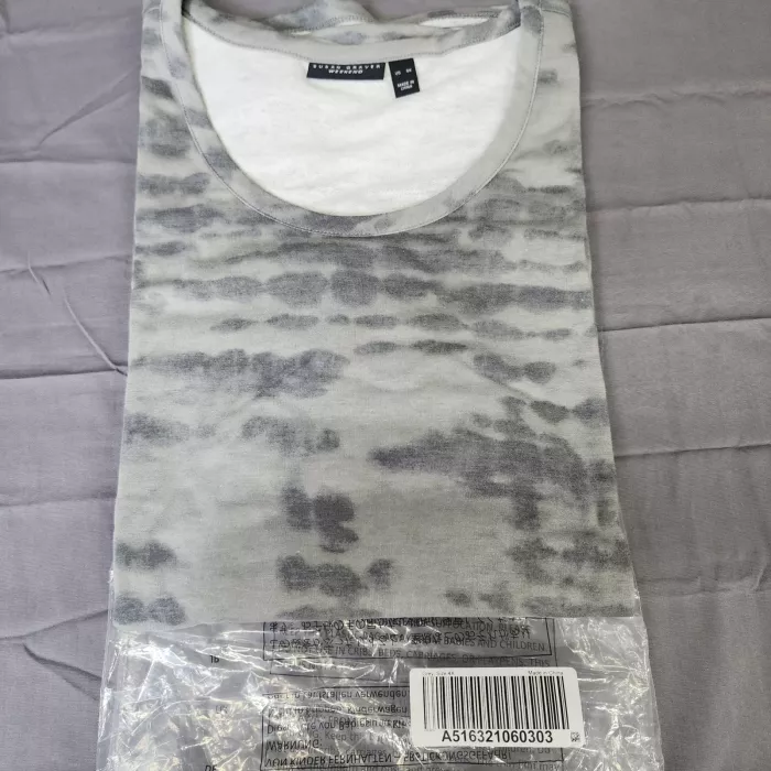 Susan Graver Weekend Plus 4X Gray Tie Dye Tunic Top French Terry Stretch Knit - Main