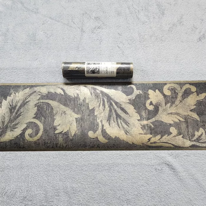 Sweetwater Damask Gold Black Wallpaper Border New Sealed Prepasted Vinyl - Main