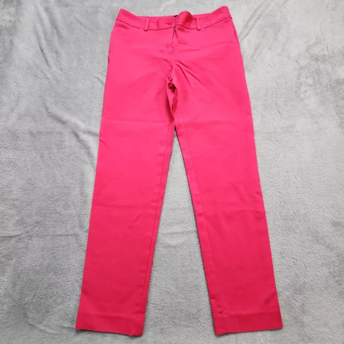 Talbots Hampshire Ankle Pants Women's Size 4 Hot Pink Slim Leg Tapered Career - Front