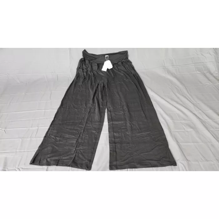 Tarse Women's 2XL Black Wide Leg Yoga Lounge Pants High Rise Stretch Pockets - Front