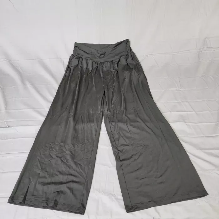 TARSE Womens 2XL Black Wide Leg Palazzo Pants High Rise Crossover Waist Stretch - Front