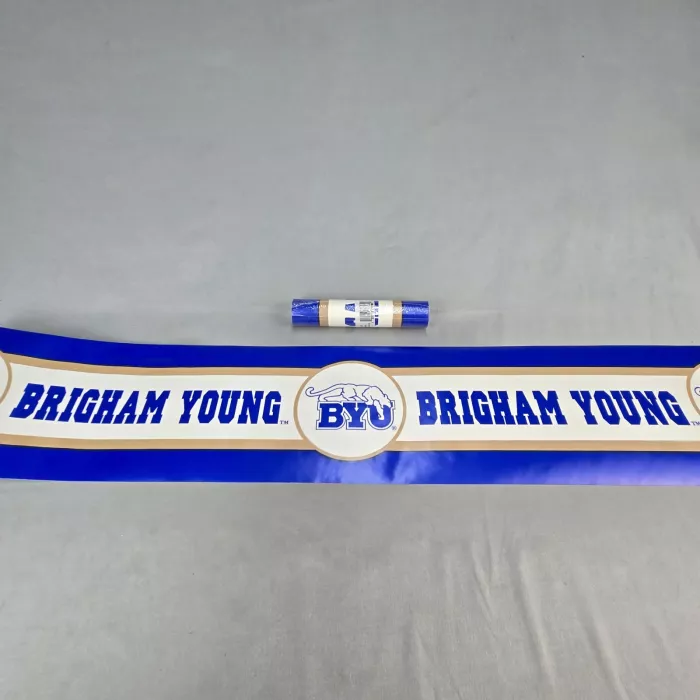 Teamworks BYU Cougars Blue Wallpaper Border New Sealed Prepasted Vinyl - Main