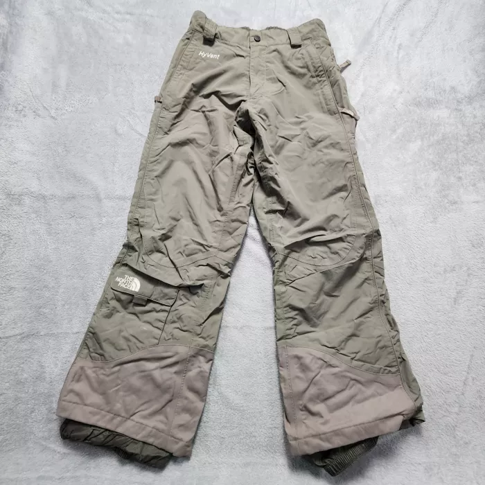 The North Face HyVent Snow Pants Women's Small Green Insulated Ski Waterproof - Front