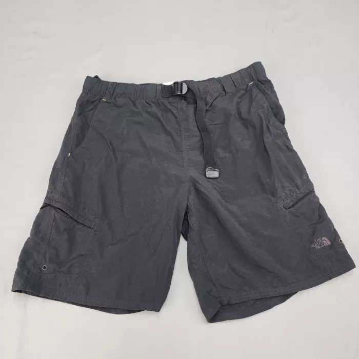 The North Face Men's Cargo Shorts Size M Black Nylon Hiking Belted Mesh Lined - Front