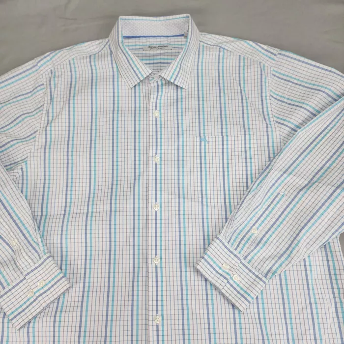 Tommy Bahama Sarasota Stretch Mens XL Plaid Button Up Shirt Coolmax Long Sleeve - Main