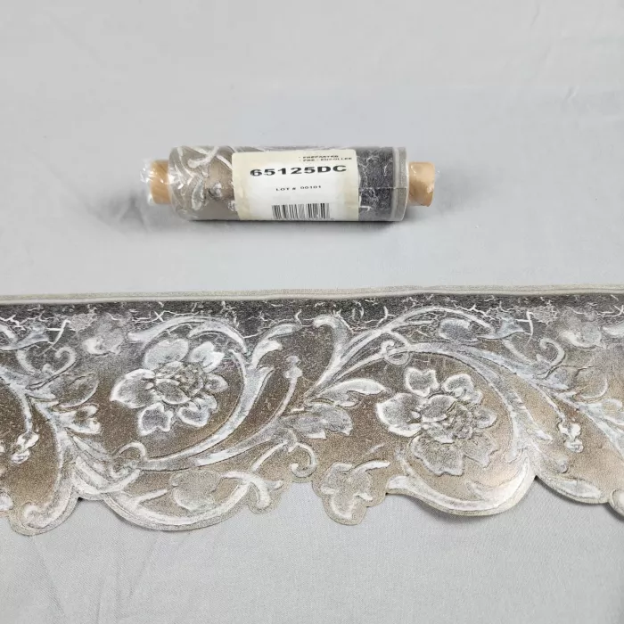 Unbranded Floral Silver Gold Wallpaper Border Pre-Pasted Metallic 65125DC - Main
