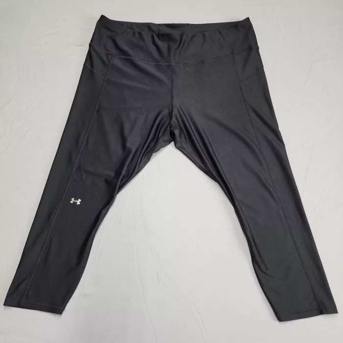 Under Armour HeatGear Leggings Womens 3X Black Compression Cropped High Rise - Front