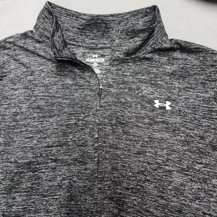Under Armour Mens 2XL Gray Heathered 1/4 Zip Pullover Mock Neck Active Shirt - Main