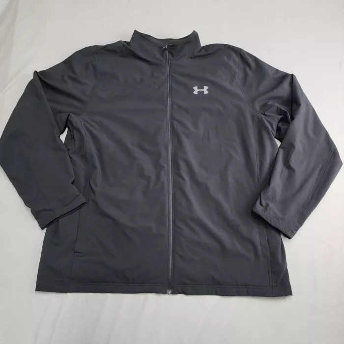 Under Armour Mens 3XL Black Full Zip Fleece Lined Jacket Loose Fit - Front
