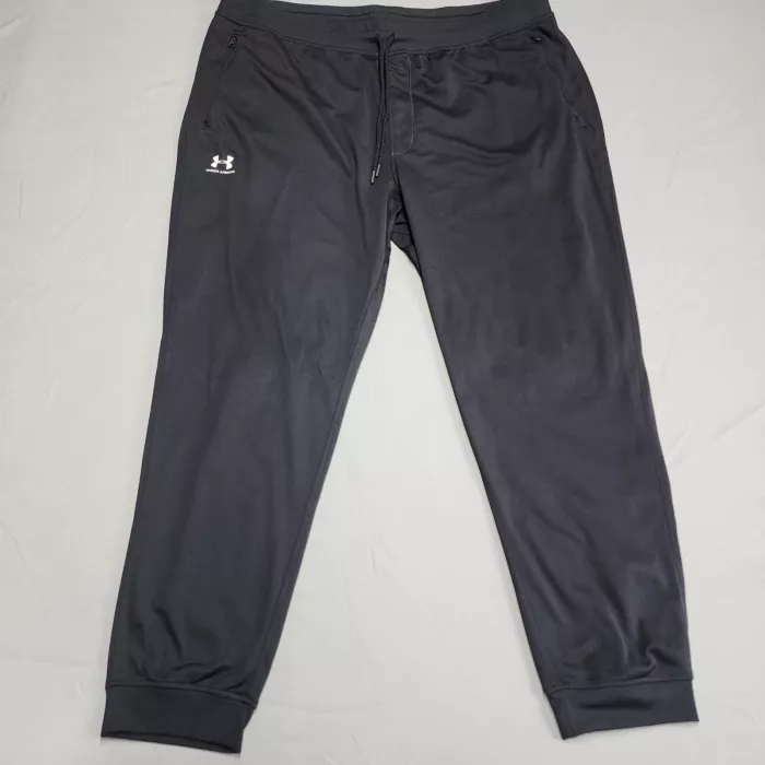 Under Armour Mens 3XLT Black ColdGear Jogger Pants Zip Pockets Drawstring - Front