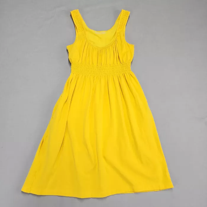 Victoria's Secret Womens XS Yellow Fit Flare Bra Top Dress Smocked Ruched Knit - Front