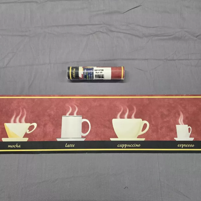 Village Coffee Cups Multicolor Wallpaper Border Pre-pasted Vinyl New Sealed - Main