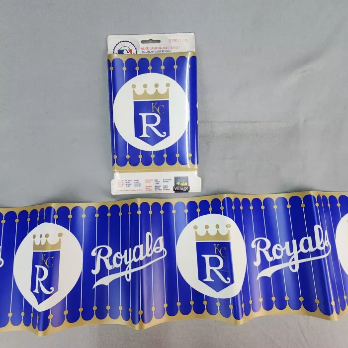 Village Kansas City Royals MLB Blue Gold Wallpaper Border Prepasted Vinyl New - Main