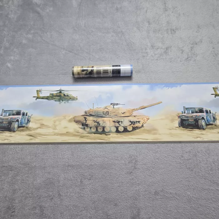 Village Military Desert Scene Wallpaper Border New Sealed Prepasted Vinyl - Main