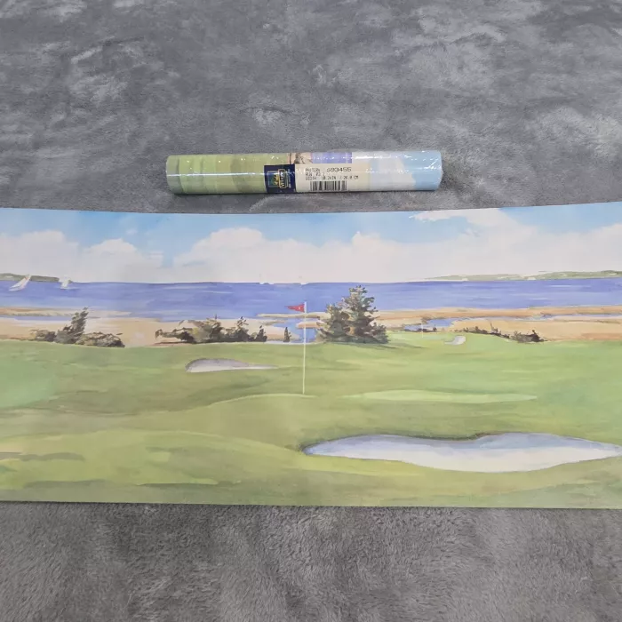 Village Scenic Golf Course Wallpaper Border Multicolor Prepasted Vinyl New - Main
