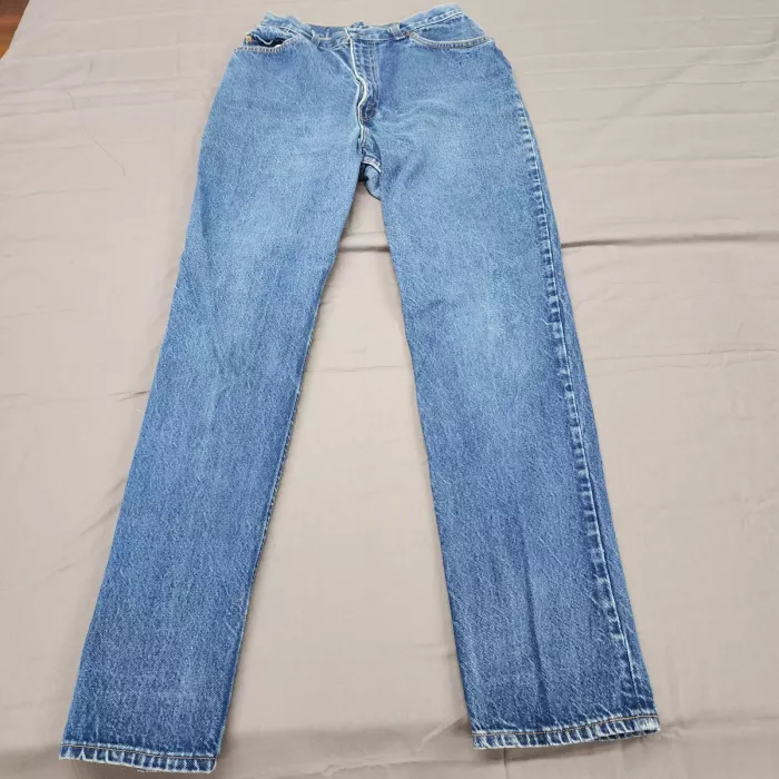 Vintage Levi's 544 Straight Jeans Women's Tag 16 27x32 High Rise Blue Denim USA - Front