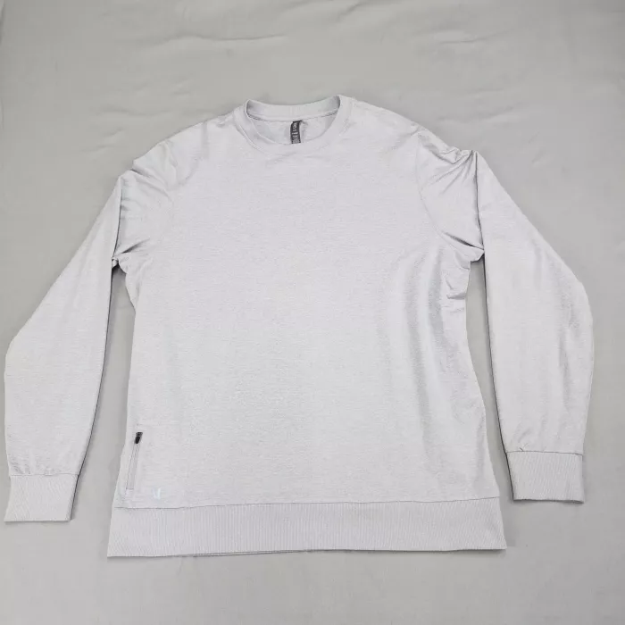 Vuori Ponto Performance Crew Sweatshirt Men's XL Heather Gray Pullover Stretch - Front