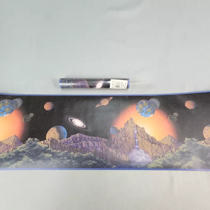 Warner Outer Space Planets Galaxy Wallpaper Border Pre-pasted Vinyl New - Main