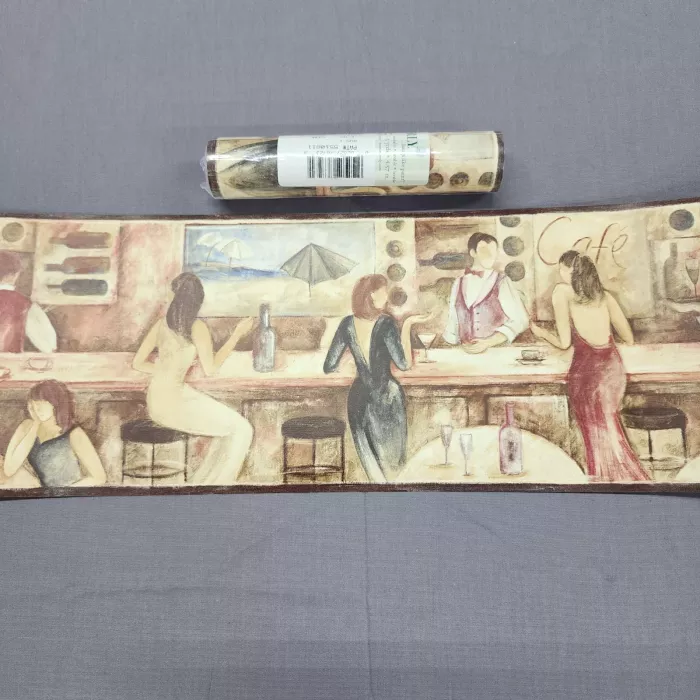 Waverly French Country Scenic Cafe Beige Wallpaper Border New Sealed Unpasted - Main