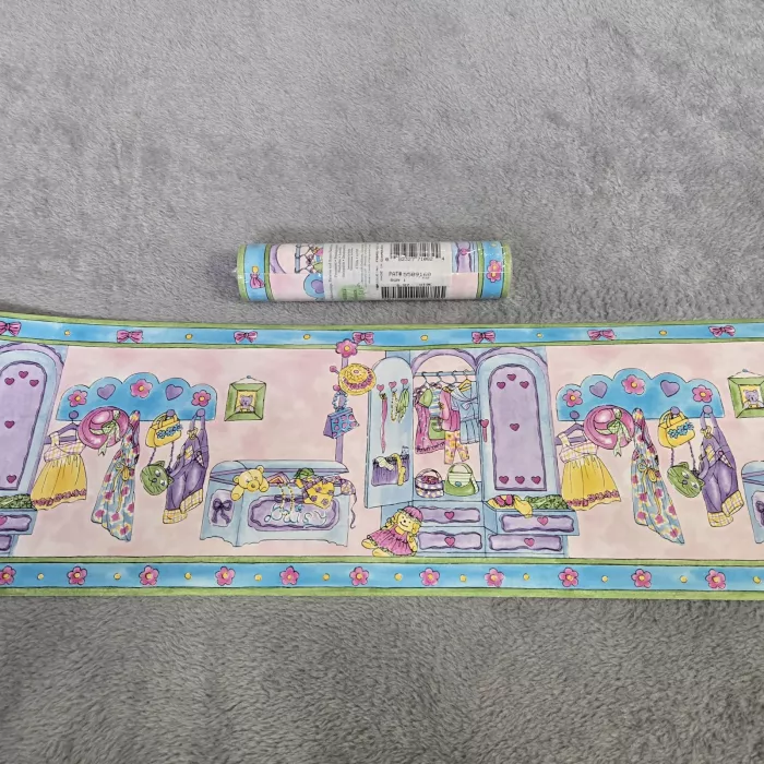 Waverly Girls Dress Up Floral Wallpaper Border Multicolor Prepasted New Sealed - Main