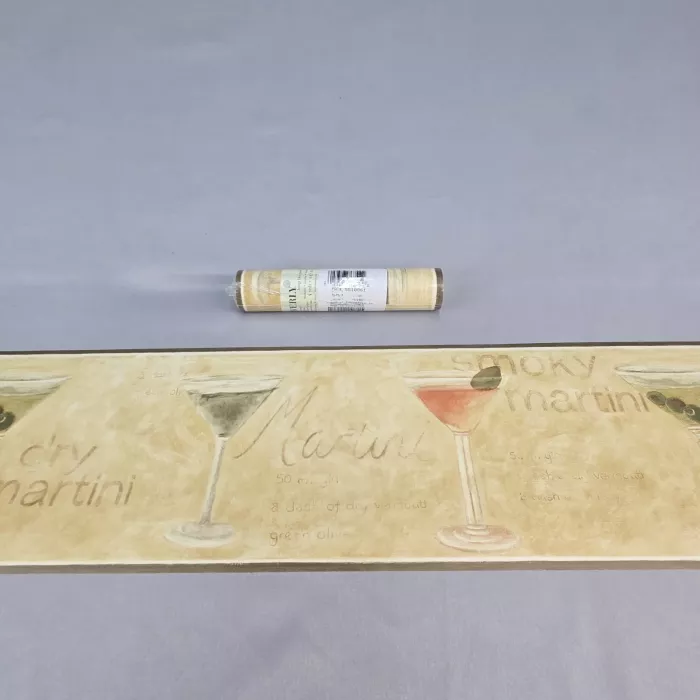 Waverly Retro Martini Recipes Beige Wallpaper Border Prepasted New Sealed - Main