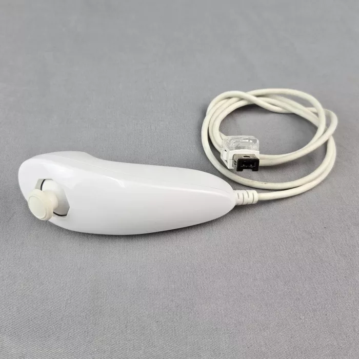 Wii Nunchuk Controller White Nintendo Wii Wired Attachment Accessory - Front