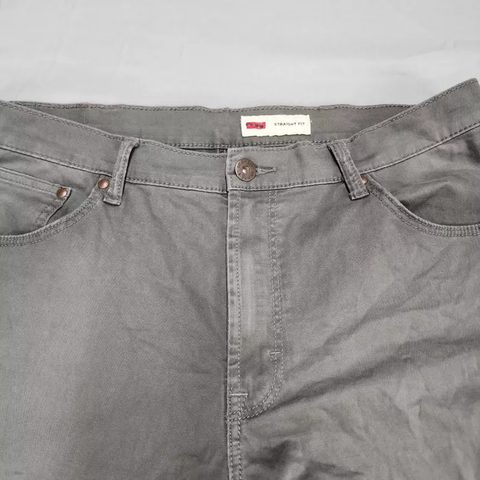 Wrangler Mens Pants 36x31 Gray Straight Fit Stretch Mid Rise 5-Pocket - Main