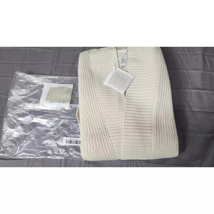 Wynne Layers Cardigan Sweater Womens Plus 4X 5X Cream Open Front Pockets Knit - Main