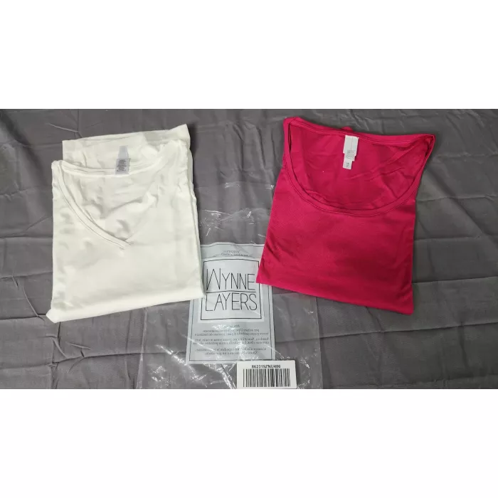 Wynne Layers Lot 2 Tank Tops Womens Plus Size 3X Pink White Viscose Blend - Main