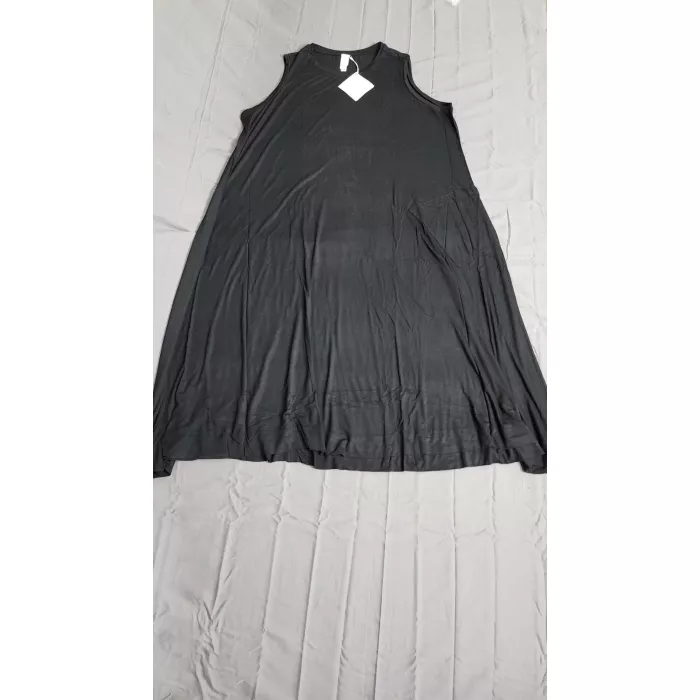 Wynne Layers Plus Size 3X Black Sleeveless Stretch Jersey Maxi Dress Pocket - Front