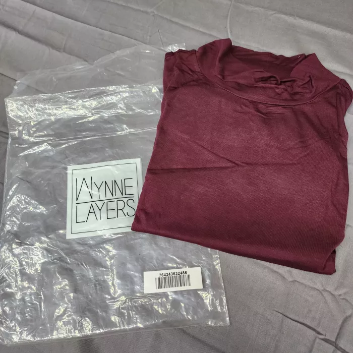 Wynne Layers Women's 3X Plum Mock Neck Tank Top Sleeveless Viscose Stretch - Main