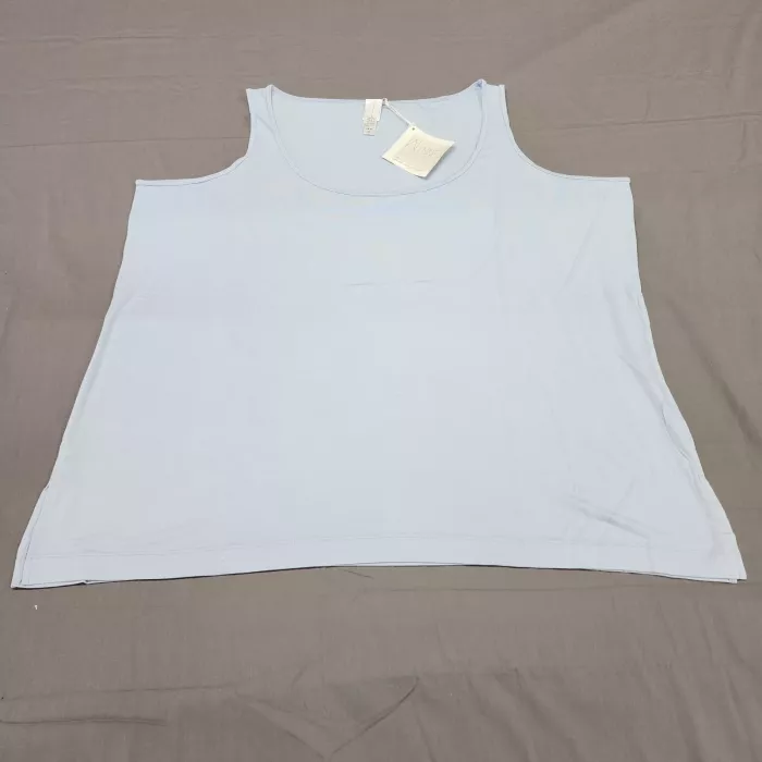 Wynne Layers Womens Plus Size 3X Tank Top Light Blue Scoop Neck Viscose Stretch - Front