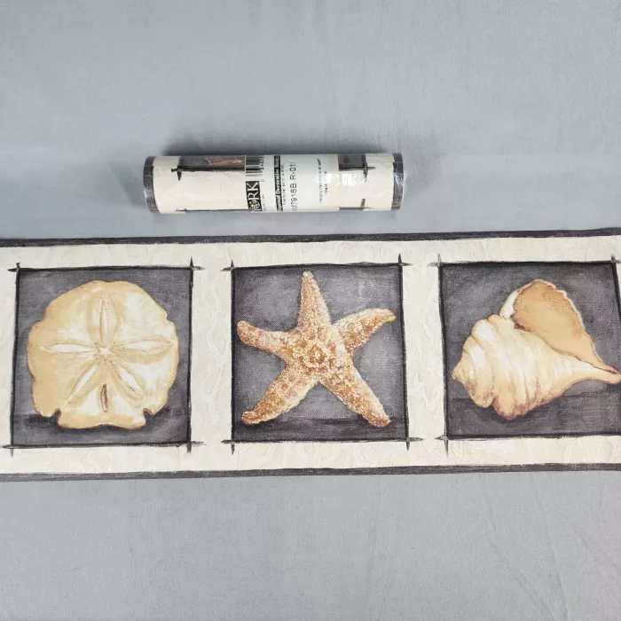 York Coastal Seashell Starfish Wallpaper Border Pre-pasted Vinyl New - Main