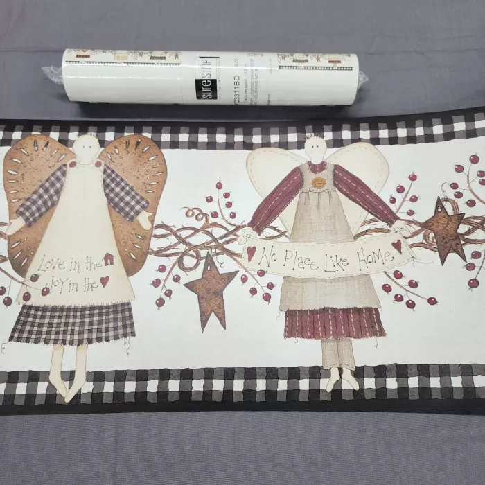 York Country Angels Primitive Wallpaper Border Prepasted Sure Strip New Sealed - Main