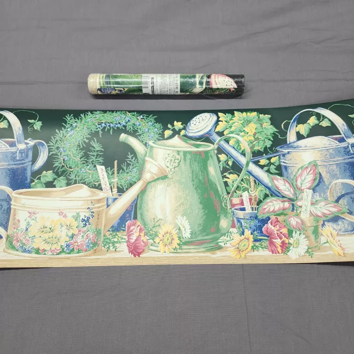 York Country Garden Botanical Wallpaper Border Multicolor Prepasted New - Main