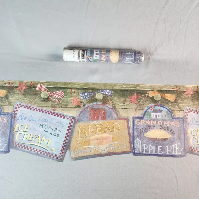 York Country Kitchen Bakery Wallpaper Border Prepasted Vinyl New - Main