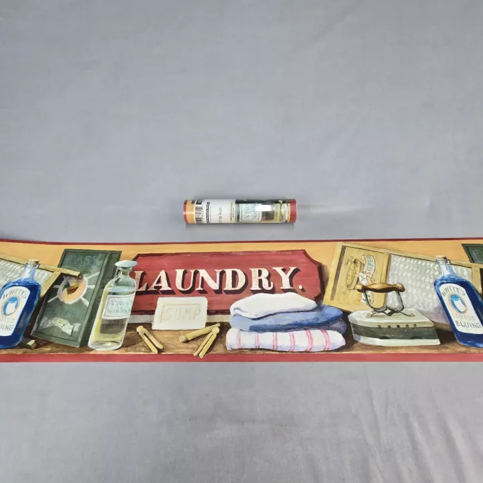 York Country Laundry Scenic Wallpaper Border Prepasted Vinyl New Sealed - Main