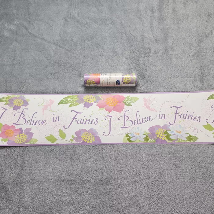 York Disney Fairies Floral Wallpaper Border Pink Purple Prepasted New Sealed - Main