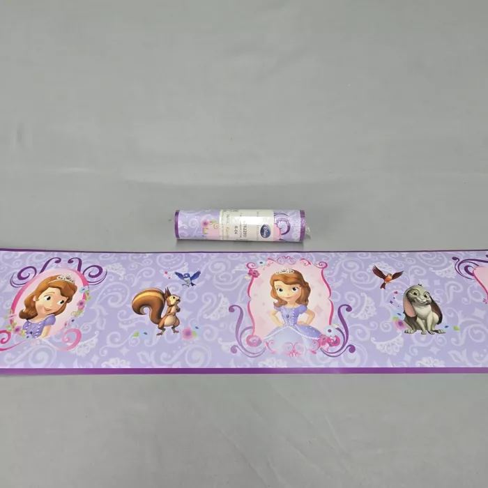 York Disney Sofia the First Purple Wallpaper Border Prepasted New Sealed - Main