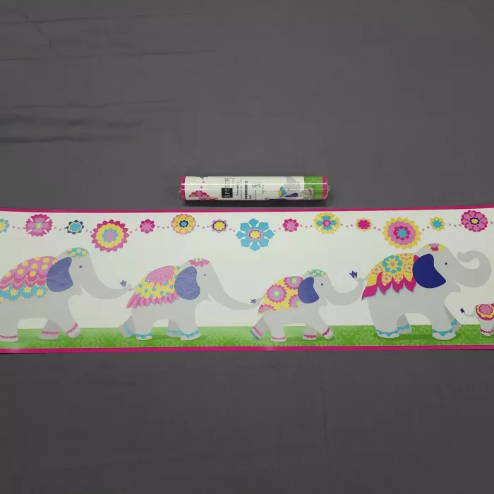 York Elephant Parade Wallpaper Border Multicolor New Sealed Prepasted - Main