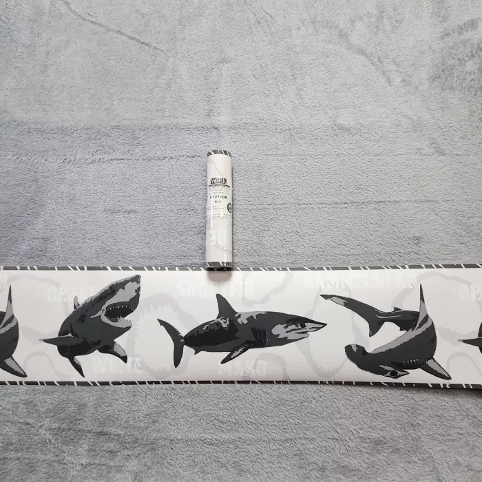 York Kids Nautical Animal Black White Wallpaper Border New Prepasted - Main