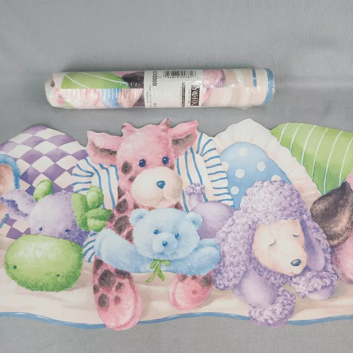 York Nursery Plush Stuffed Animals Wallpaper Border Pre-pasted New Sealed - Main