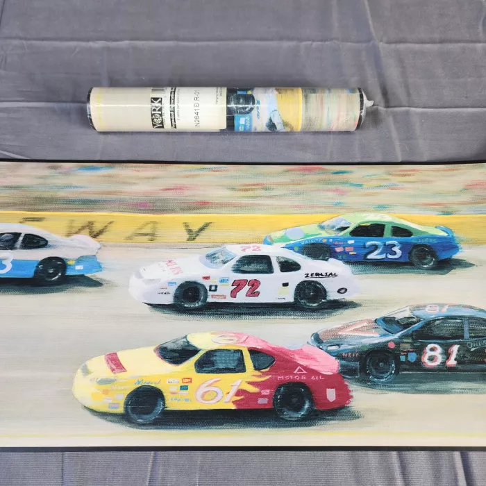 York Race Car Speedway Boys Wallpaper Border Prepasted Vinyl New Sealed - Main