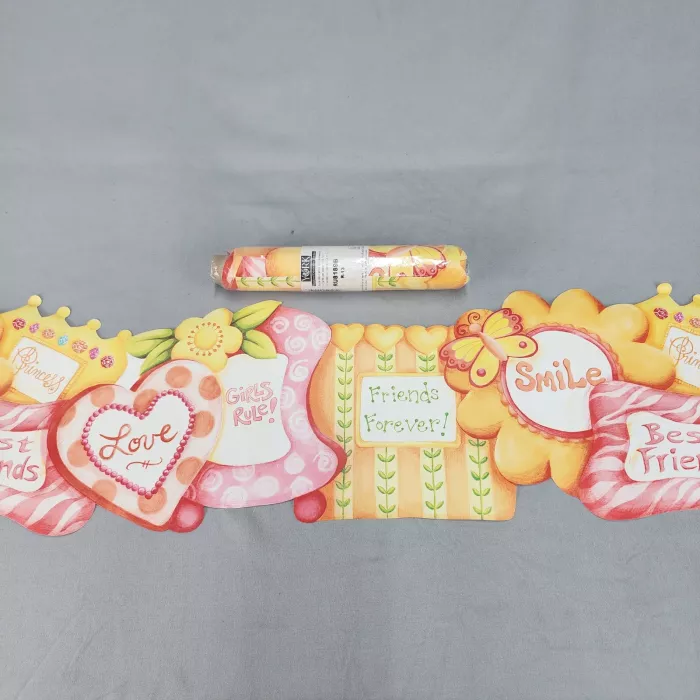 York RU8189B Girls Friendship Pink Wallpaper Border New Sealed Prepasted - Main