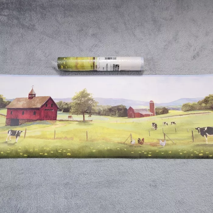 York Scenic Country Farm Multicolor Wallpaper Border New Prepasted YC3397BD - Main