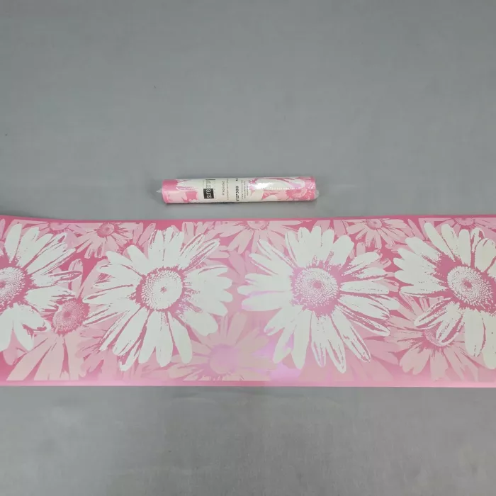 York Sure Strip Pink Daisy Floral Wallpaper Border New Sealed Prepasted - Main
